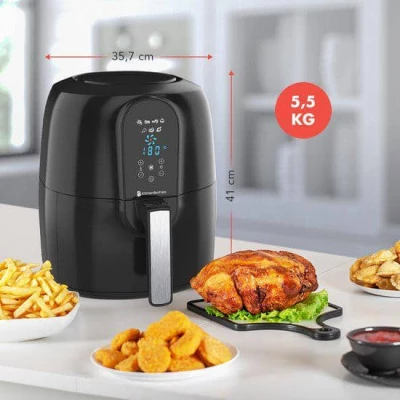 Friteuse à air Decakila 2.2L  A Air Manuel 2Pieces  NOIR KEEC035B – Image 4