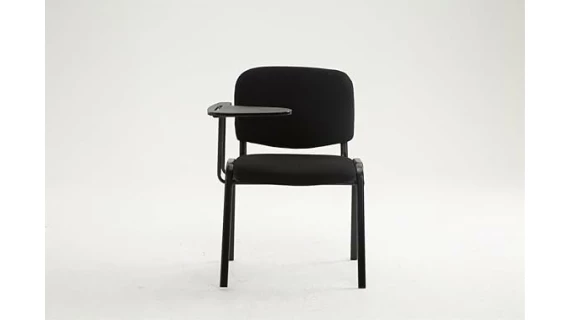 Chaise Visiteur et Salle de Conference Avec Ecritoire Stable Confortable Dossier Noir KT033
