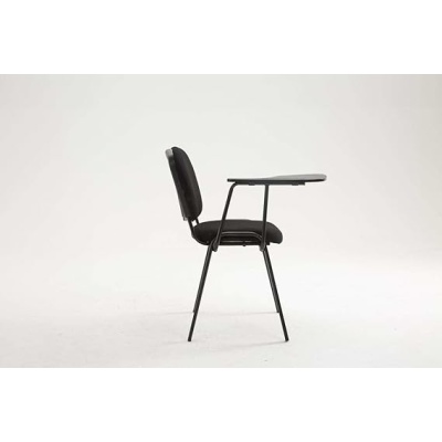 Chaise Visiteur et Salle de Conference Avec Ecritoire Stable Confortable Dossier Noir KT033