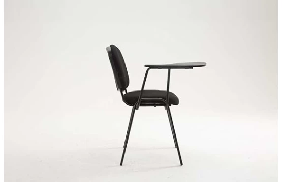 Chaise Visiteur et Salle de Conference Avec Ecritoire Stable Confortable Dossier Noir KT033