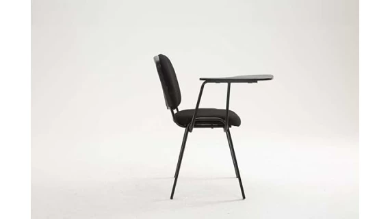 Chaise Visiteur et Salle de Conference Avec Ecritoire Stable Confortable Dossier Noir KT033