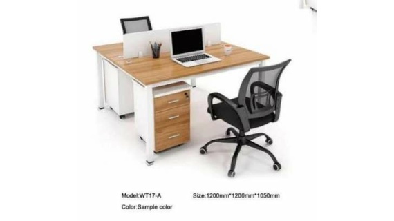 Station de travail Bureau 2 personnes BLEU BLANC 1200*1200*1050mm WT17-A