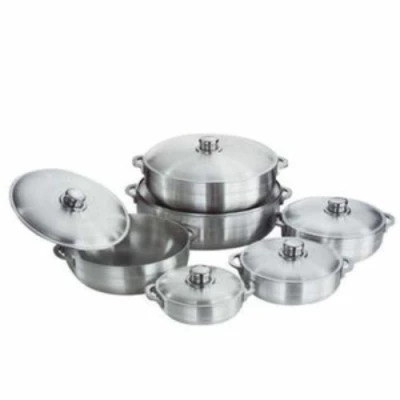Ensemble de 6 Marmites avec couvercle Aluminium