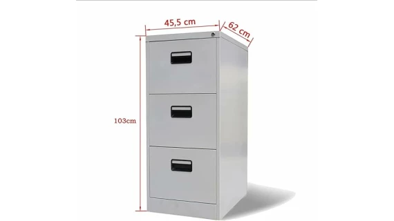 Classeur En Métal Tiroir - Classeur Mobilier De Bureau Avec 3 Tiroirs - Armoire À Documents Classeur – Image 3