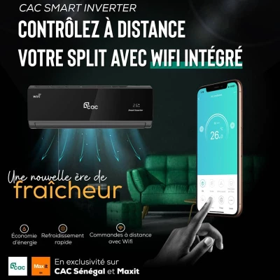 Climatiseur Split CAC 18000 BTU INVERTER Noir Avec WIFI – Image 3