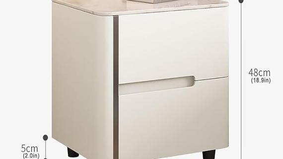 Table de chevet moderne à deux tiroirs -  Comptoir en ardoise