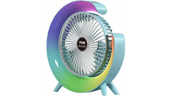 Ventilateur de refroidissement USB - Vent fort - De bureau - Pour voyage, Bleu