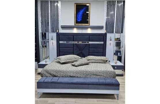 Chambre à Coucher Armoire Eftelya 6 battants 6 pièces Gris