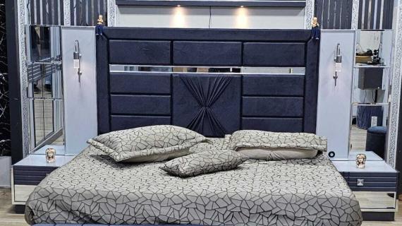 Chambre à Coucher Armoire Eftelya 6 battants 6 pièces Gris