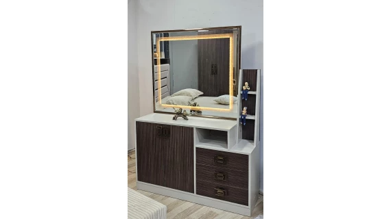 Chambre à Coucher Armoire Anka 6 battants 6 pièces  MARRON GRIS – Image 4