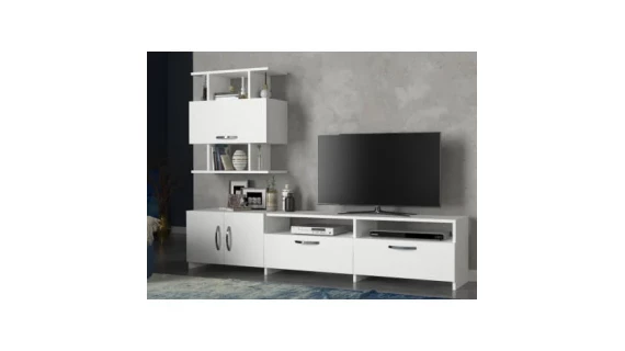 T725 BLANC Meuble Tv Neva TV Unit White 1800/400/316 – Image 3