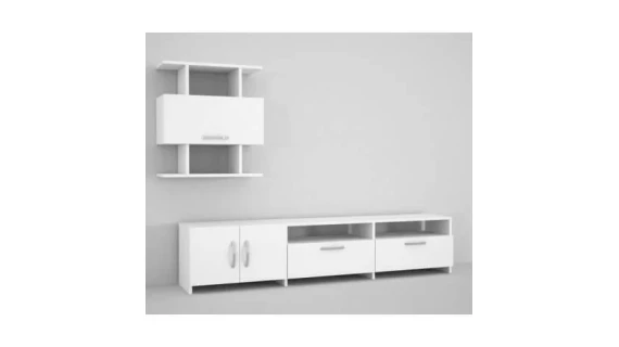 T725 BLANC Meuble Tv Neva TV Unit White 1800/400/316 – Image 5