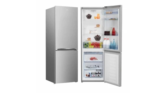 Réfrigérateur BEKO Combiné 3 Tiroirs Plaque Aluminium Gris RCSE330K30SN
