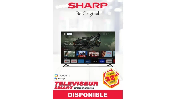 Téléviseur Smart Sharp 32 " pouces UHD -  Smart Android 2T-C32EG5MX – Image 3