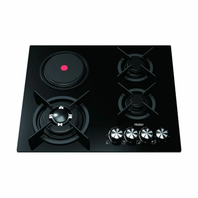 Plaque Haier Encastrable 4 Feux Mixte HOBF60FB en verre noir