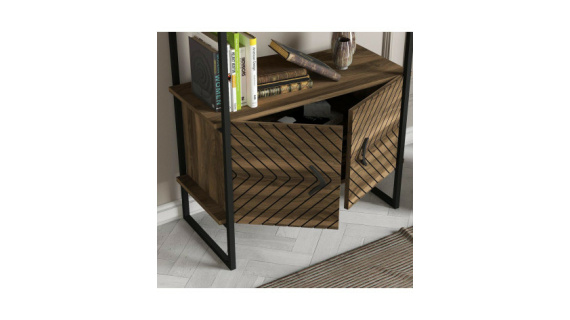 Bibliothèque Scala Iron Bookcase Walnut R608 -  1800/820/350  – Image 3