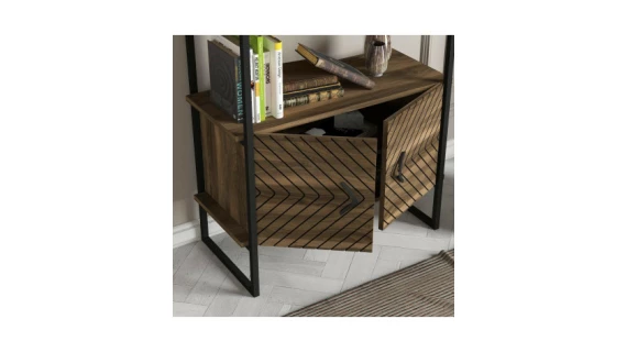 Bibliothèque Scala Iron Bookcase Walnut R608 -  1800/820/350  – Image 3