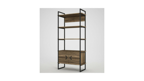Bibliothèque Scala Iron Bookcase Walnut R608 -  1800/820/350  – Image 4