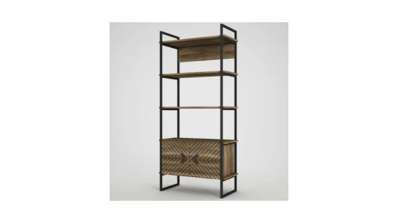 Bibliothèque Scala Iron Bookcase Walnut R608 -  1800/820/350  – Image 4