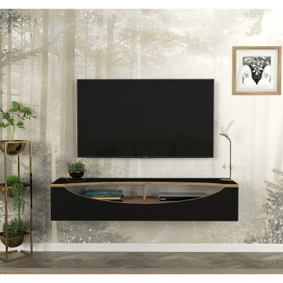 Meuble Tv T102 Gieza Tv Stand Black - Atlanticpine