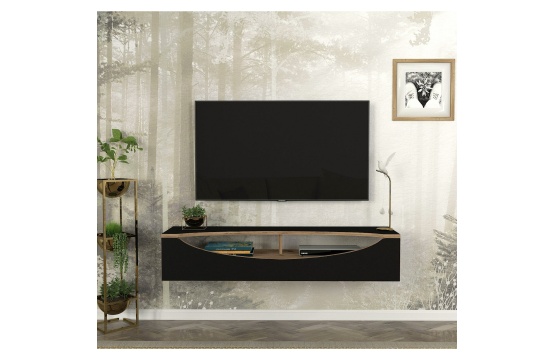 Meuble Tv T102 Gieza Tv Stand Black - Atlanticpine