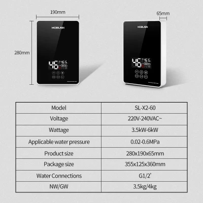 Chauffe-eau Electrique Instantané 3,5kw-6kw, 220V – Image 4