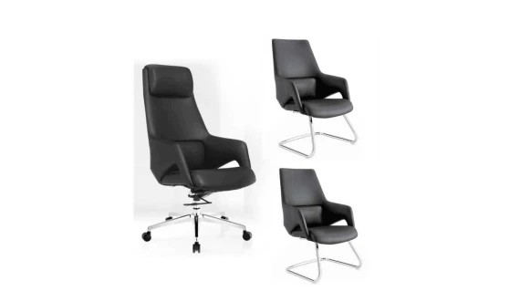 Ensemble Fauteuil Bureau A8012-D8012 – Confort et Élégance pour un Bureau Moderne