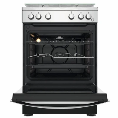 Cuisinière INDESIT 4 Feux à Gaz 60×60 avec Four à Gaz Gris – Image 3