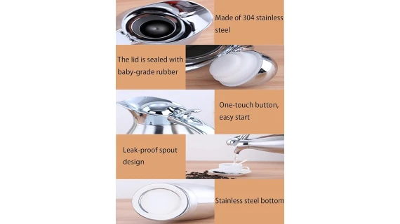 Thermos Isotherme - Acier Inoxydable Double-Wall Vacuum Isolé  - Pour Eau Chaud au Bureau, Hôtel et Restaurant, avec Poignée et Bec. – Image 5