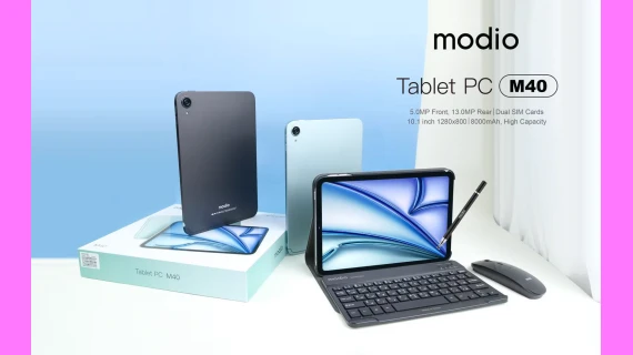 Tablette Pc, Modio M40 10.1 pouce 8GB RAM+512GB ROM Clavier et souris avec pochette dual sim – Image 2