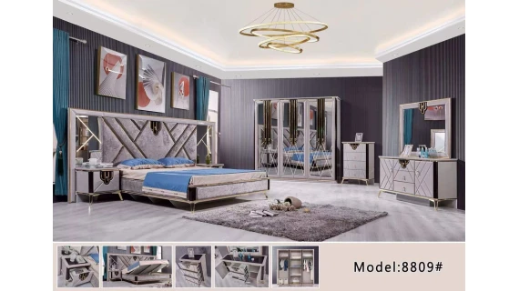 Chambre à Coucher Élégante Pratique  6 Portes – Modèle 8809
