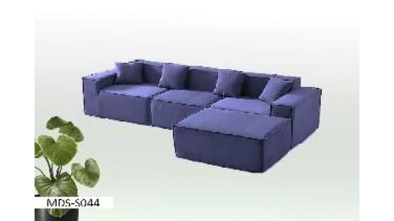 Canapé d'angle en tissu -  BLEU MARON  - 277*164*65