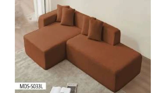 Canapé de salon en forme de L de luxe - BEIGE  MARON - 268*153*56 – Image 3