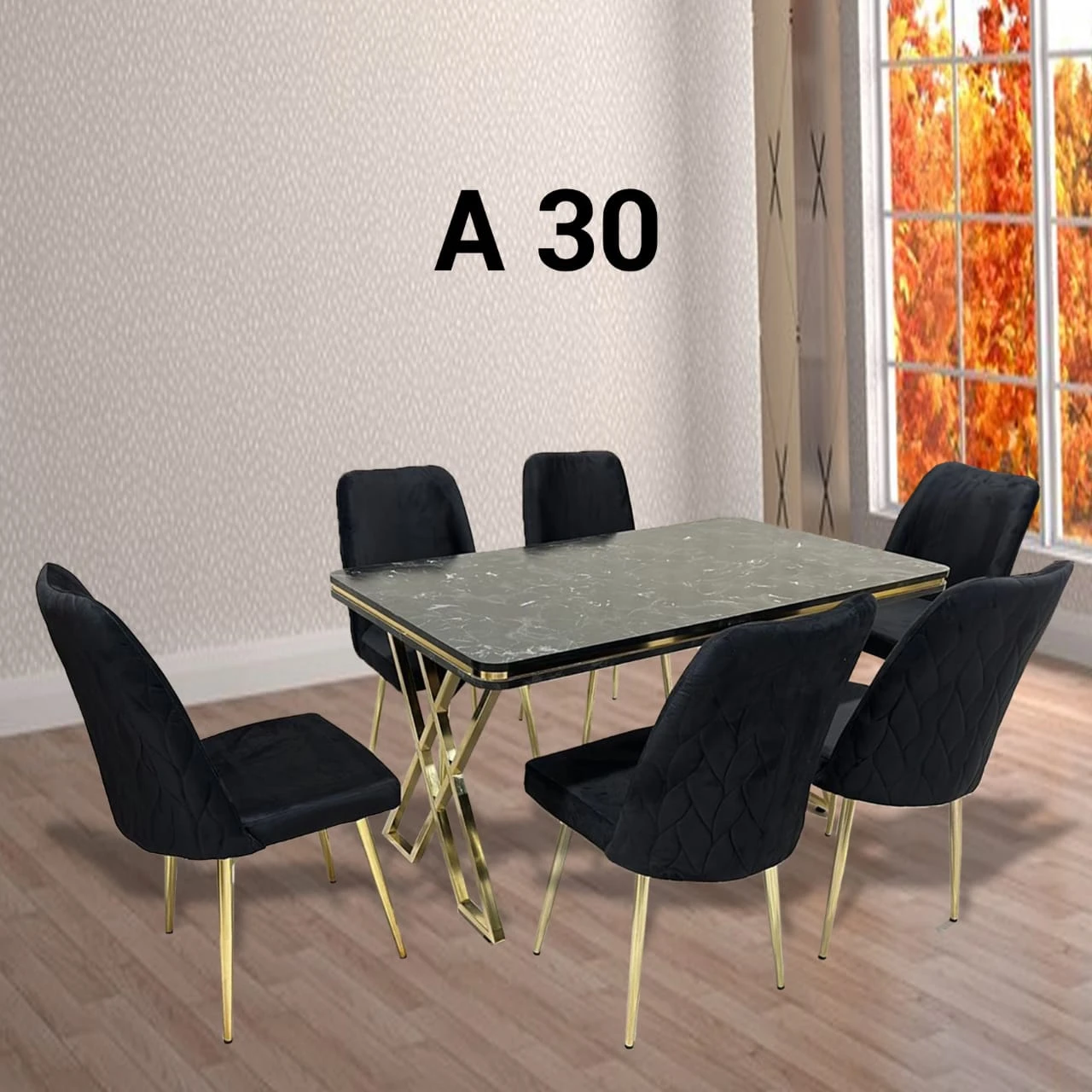 WhatsApp Image 2025-02-12 à 11.40.39_e87a4663 Table à Manger 6 Places 80×140 cm Métal Noir A30 – Image 1