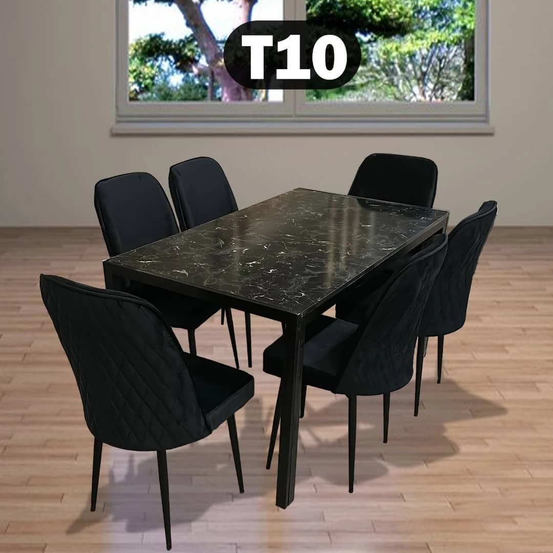 WhatsApp Image 2025-02-12 à 11.53.13_e866b293 Table à Manger 6 Places 80×140 cm Métal Noir T10 – Image 1