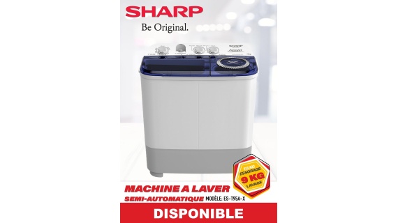 Machine SHARP à Laver Semi-Automatique 9KG / 7,5KG -  ES-T95A-X