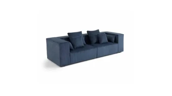 Canapé modulable droit - 2 places  MARON GRIS BLEU - 200*90*65