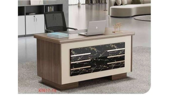 Bureau Professionnel 1.4M KT617-14 – Design Marbre Marron