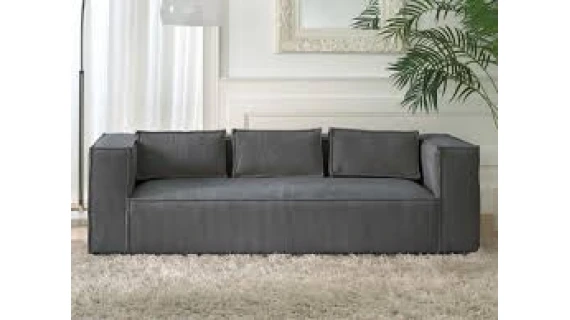 Canapé modulable droit - 2 places  MARON GRIS BLEU - 200*90*65 – Image 4