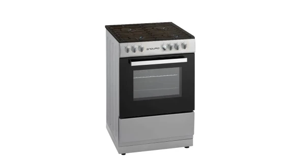 Cuisinière Enduro 4 Feux 60x60cm Gaz – 2 Boutons, Allumage Électrique & Sécurité Thermocouple - Gris AFS6040G