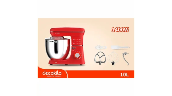 Mixeur Decakila Stand 10 Litres  KEMX017R– 1400W, Cuve en Acier Inoxydable, 6 Vitesses, Idéal pour les Préparations Culinaires