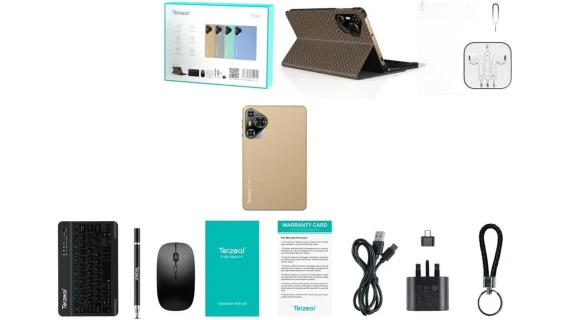 Tablette Telzeal P100 10,1 pouces ,  Wi-Fi 5G  double SIM -  8 Go RAM 512 Go ROM - Batterie haute capacité 8 000 mAh - Clavier et souris sans fil – Image 6