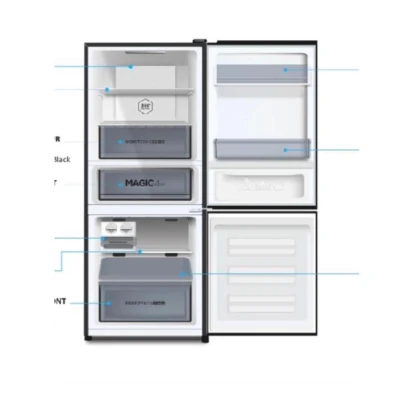 Réfrigérateur Haier Combiné 3 Tiroirs Noir HRF-IVB298VN – Image 3