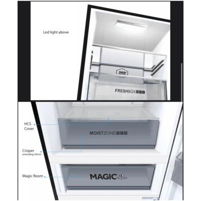 Réfrigérateur Haier Combiné 3 Tiroirs Noir HRF-IVB298VN – Image 5