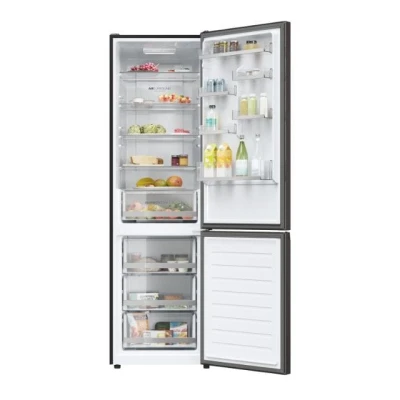 Réfrigérateur Haier Combiné 3 Tiroirs – 350 Litres – HRF390BS – Noir Gris – Image 3