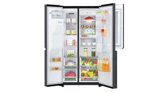 Réfrigérateur LG Side by Side GCX257 CQVV Matte Noir avec Fontaine Knock Knock  – Image 3