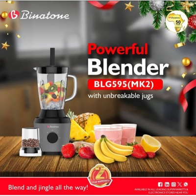 Mixeur Broyeur Binatone BLG-595 MK2 – 1,5 L – 500W – Noir – Polyvalent et Sécurisé