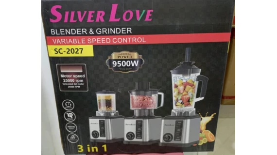 Blender Grinder Silver Love SC-2027 – 9500W – Contrôle de Vitesse Variable – 3 en 1