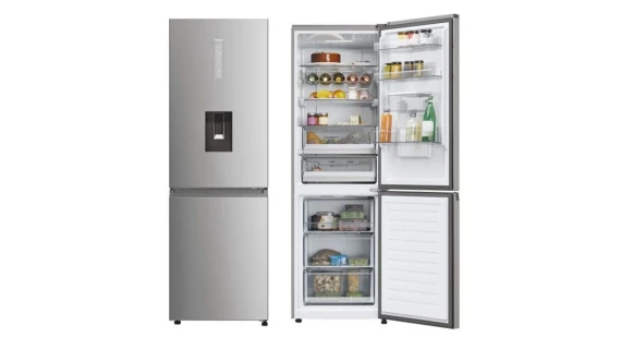 Réfrigérateur Haier HDPW5618DWPK – 350L, No Frost, Distributeur d’eau, 3 Tiroirs, Classe D – Gris