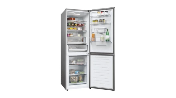 Réfrigérateur Haier HDPW5618DWPK – 350L, No Frost, Distributeur d’eau, 3 Tiroirs, Classe D – Gris – Image 6